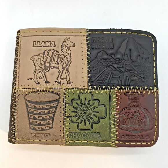 NEW Artesania Peruvian Genuine Leather Bi-Fold Wallet Embossed Handmade in Peru - Picture 2 of 12